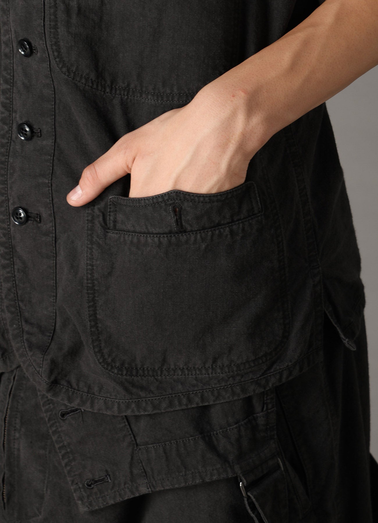 COTTON RIP PRODUCT PIGMENT DYED PIPING VEST – THE SHOP YOHJI YAMAMOTO