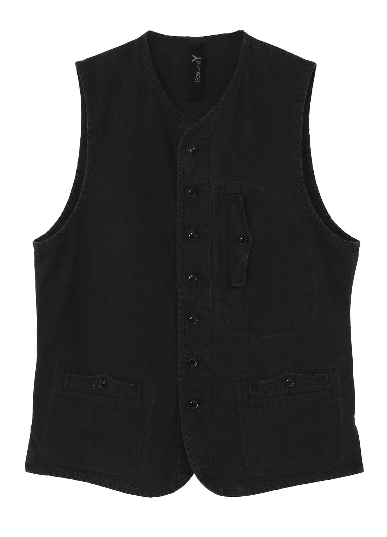 トップス doublet broken vest 18aw COTTON RIP PRODUCT PIGMENT DYED PIPING VEST – THE SHOP YOHJI YAMAMOTO