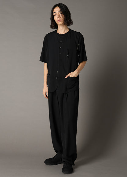 WOOL GABARDINE PIPING VEST