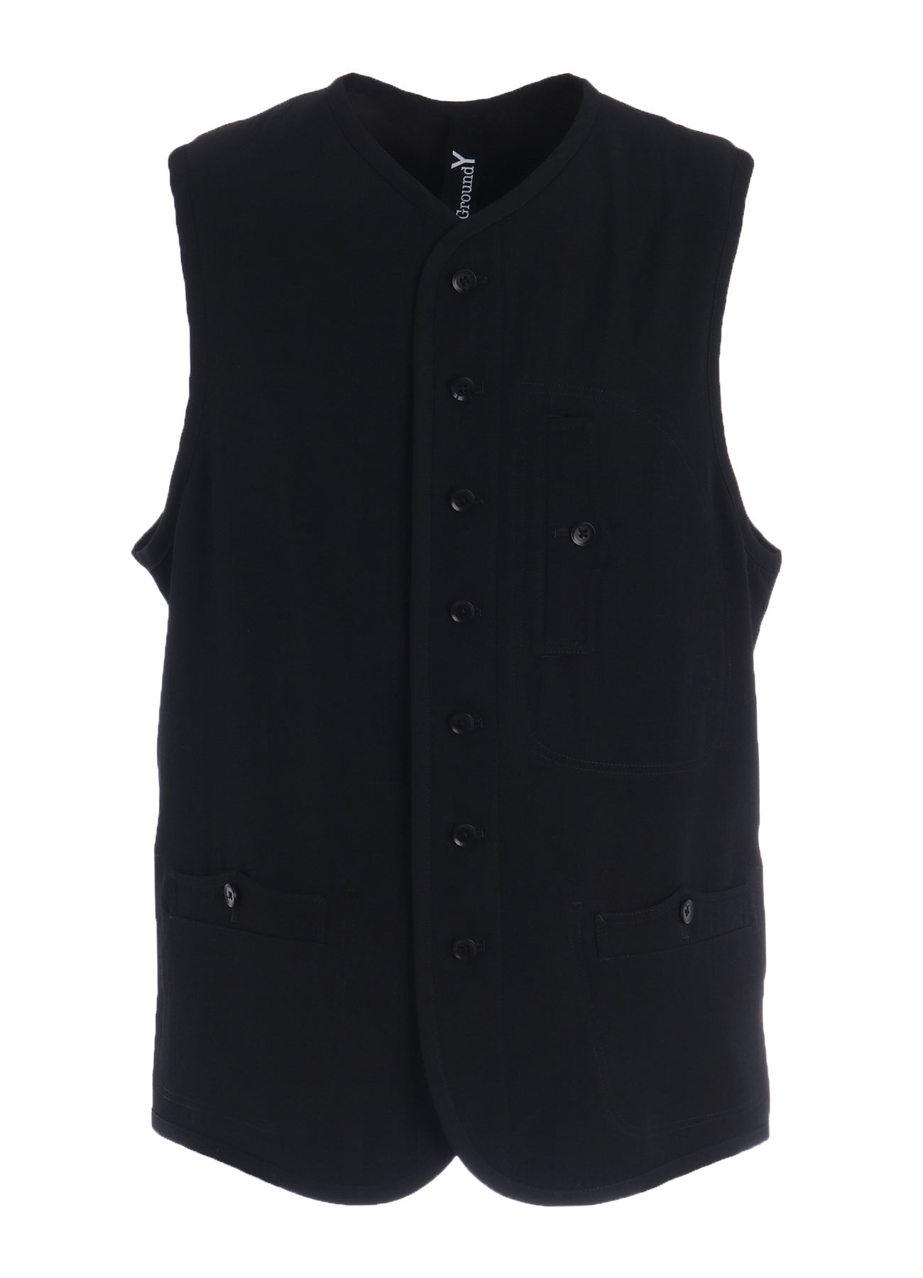 WOOL GABARDINE PIPING VEST