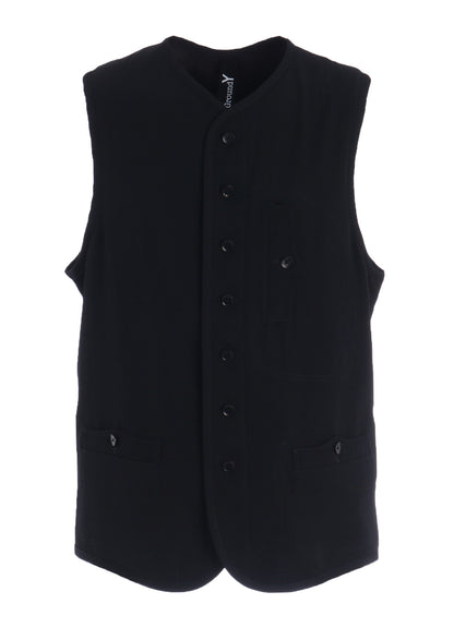 WOOL GABARDINE PIPING VEST