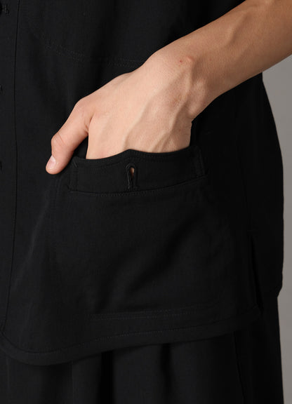 WOOL GABARDINE PIPING VEST