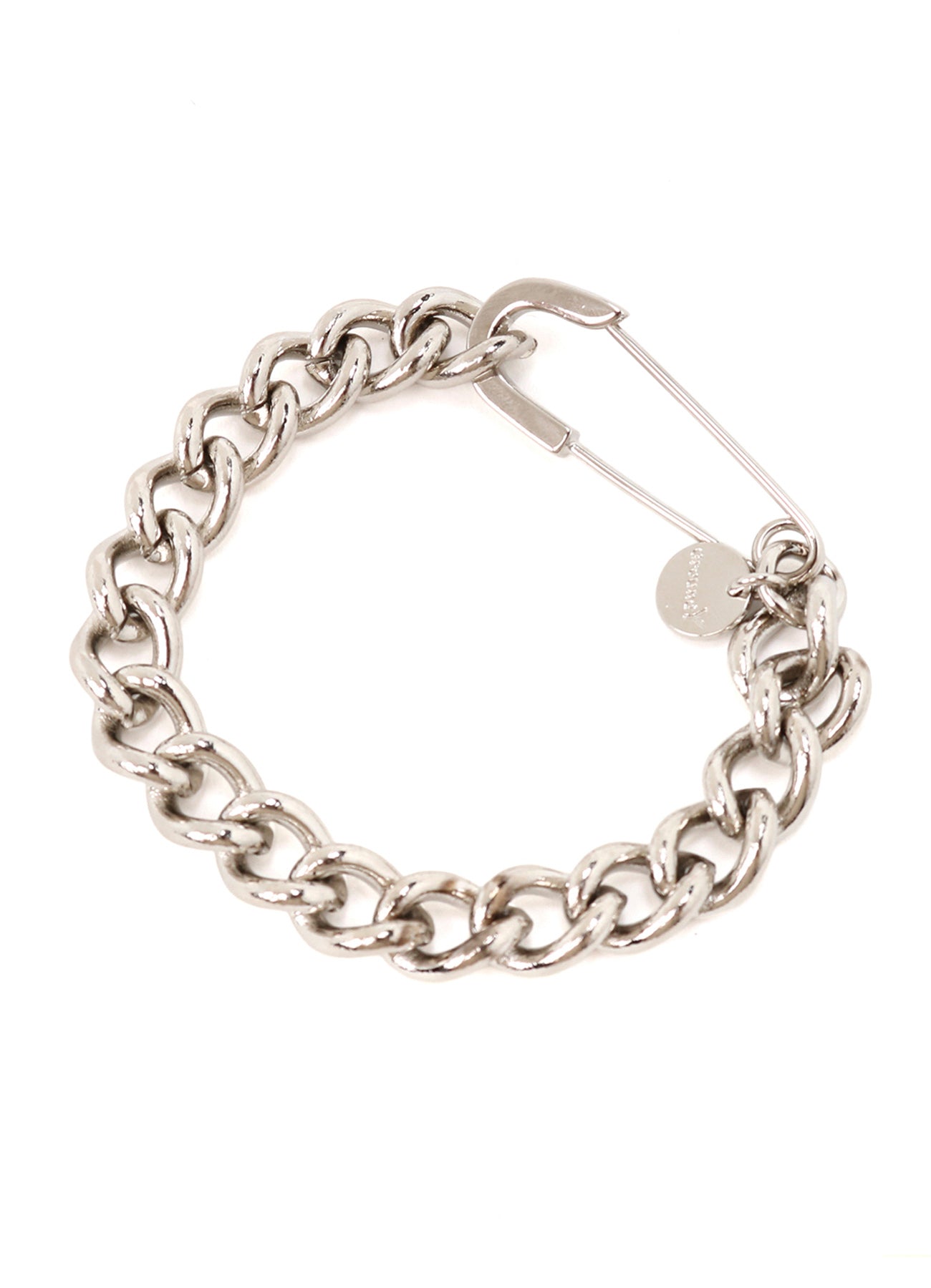 BRASS CHAIN BRACELET WOOL PIN