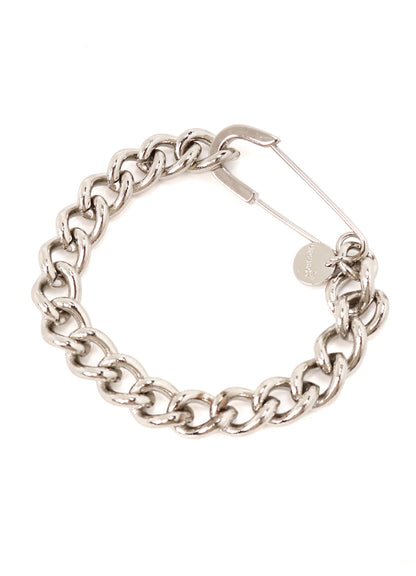 BRASS CHAIN BRACELET WOOL PIN