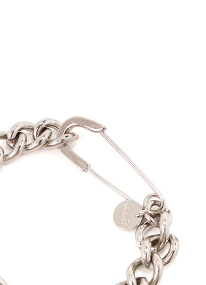 BRASS CHAIN BRACELET WOOL PIN