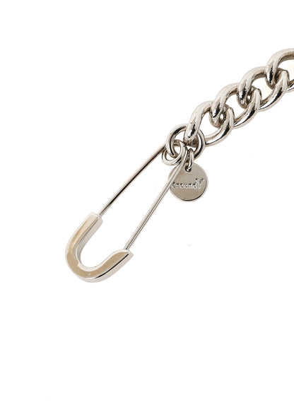 BRASS CHAIN BRACELET WOOL PIN