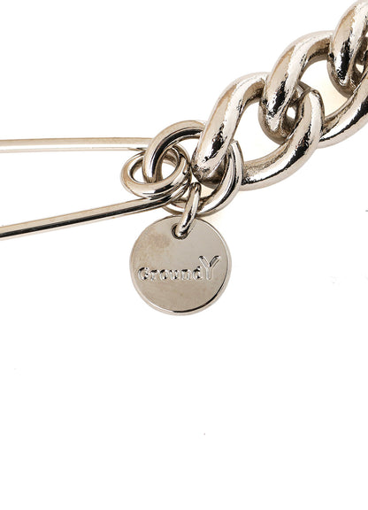 BRASS CHAIN BRACELET WOOL PIN