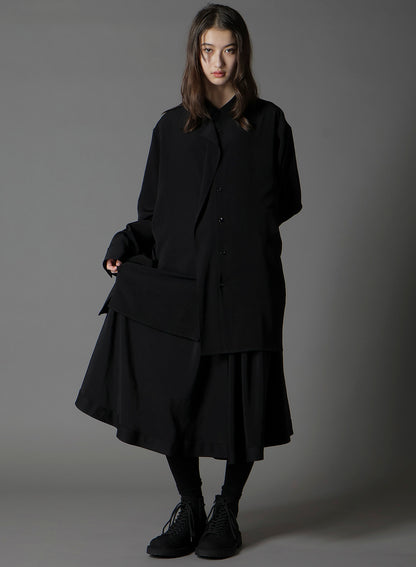 CREPE DE CHINE LEFT FRONT DRAPE SHIRT