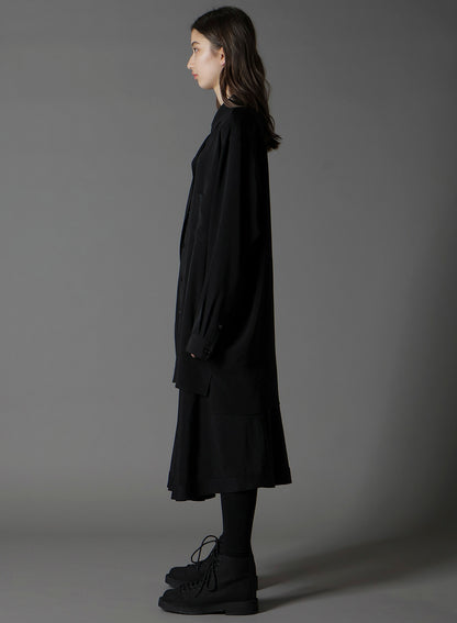 CREPE DE CHINE LEFT FRONT DRAPE SHIRT