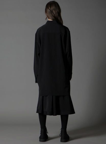 CREPE DE CHINE LEFT FRONT DRAPE SHIRT