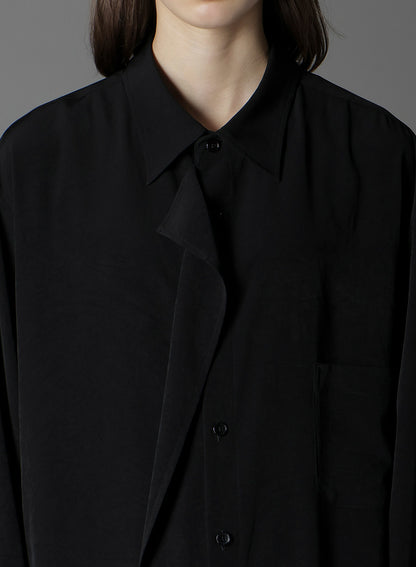 CREPE DE CHINE LEFT FRONT DRAPE SHIRT