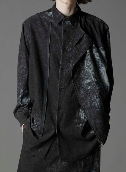 NARROW RIBS CORDUROY OPEN ZIP STANDARD BIG SHIRT