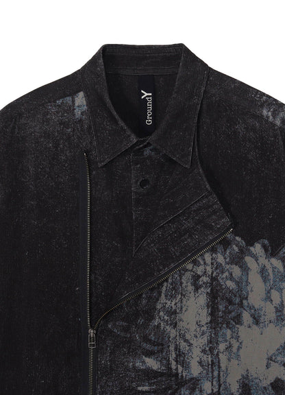 NARROW RIBS CORDUROY OPEN ZIP STANDARD BIG SHIRT