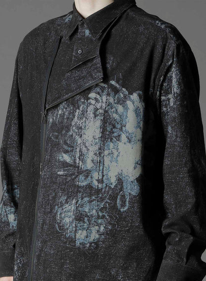 NARROW RIBS CORDUROY OPEN ZIP STANDARD BIG SHIRT