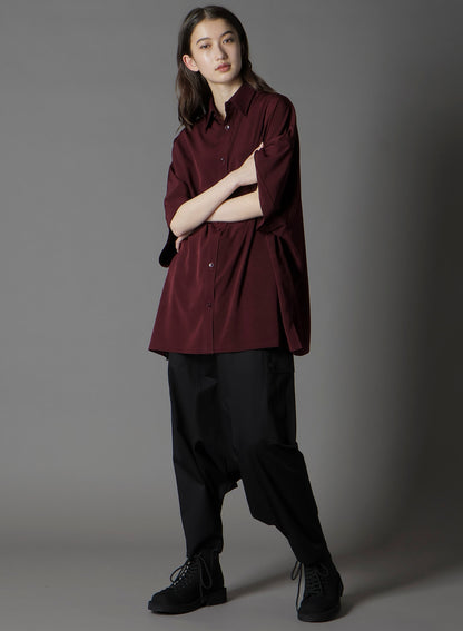 CREPE DE CHINE FRONT DOLMAN BIG SHORT SLEEVED SHIRT