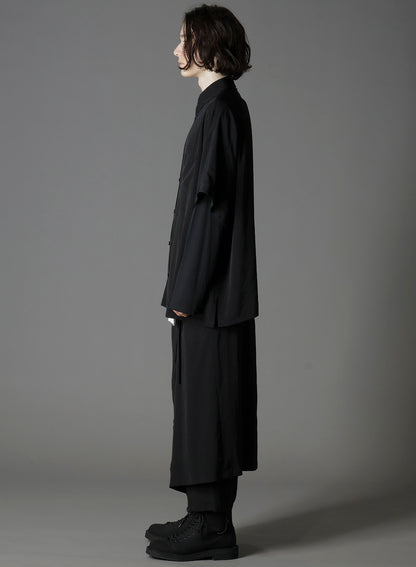 CREPE DE CHINE FRONT DOLMAN BIG SHORT SLEEVED SHIRT