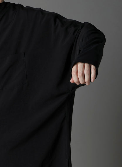 CREPE DE CHINE FRONT DOLMAN BIG SHORT SLEEVED SHIRT