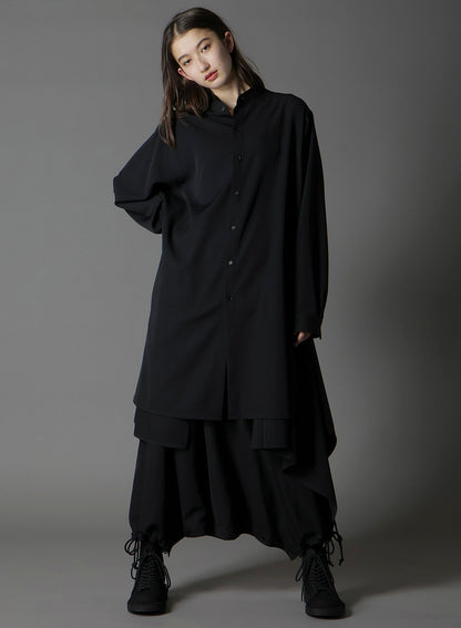 WOOL GABARDINE 3WAY LONG SHIRT