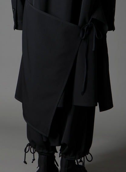 WOOL GABARDINE 3WAY LONG SHIRT
