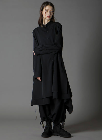 WOOL GABARDINE 3WAY LONG SHIRT