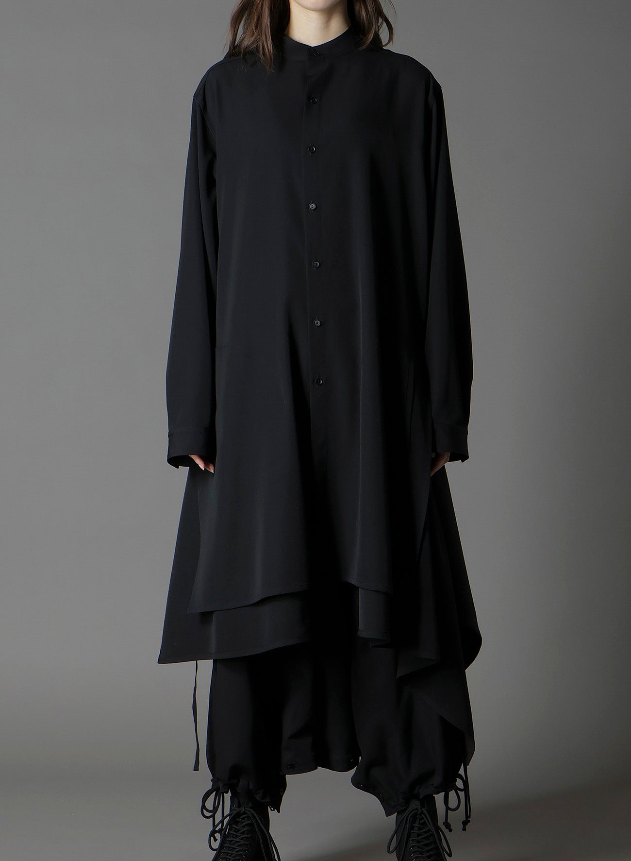 WOOL GABARDINE 3WAY LONG SHIRT