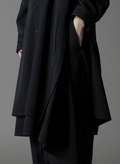WOOL GABARDINE 3WAY LONG SHIRT