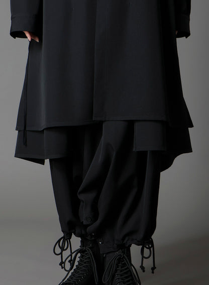 WOOL GABARDINE 3WAY LONG SHIRT