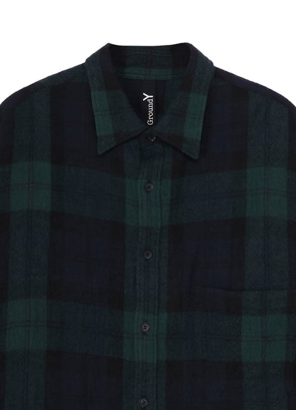 BIG REFINE PLAID LONG SHIRT W/WAIST POCKET