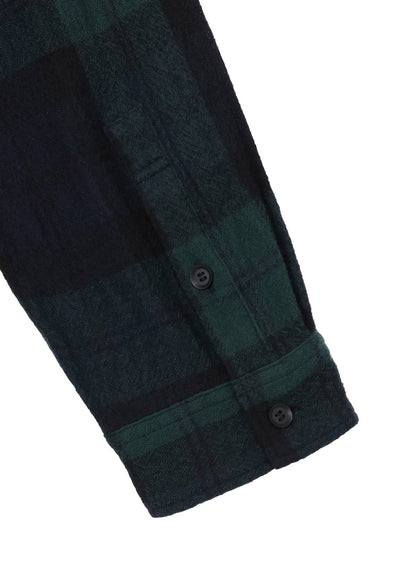 BIG REFINE PLAID LONG SHIRT W/WAIST POCKET