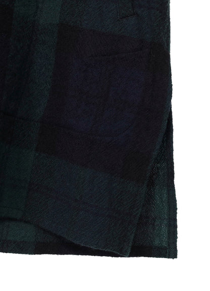BIG REFINE PLAID LONG SHIRT W/WAIST POCKET