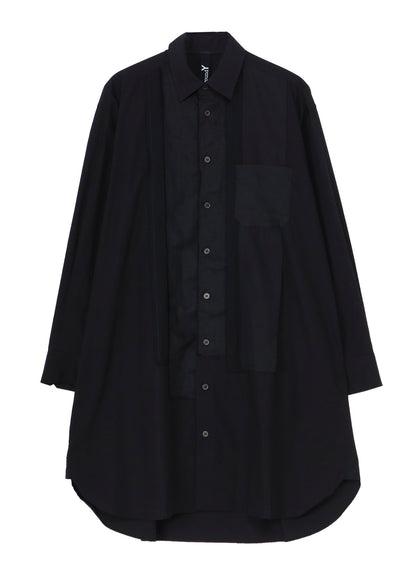 SWITCHING MATERIAL FRONT PANAL STANDARD BLACK SHIRT