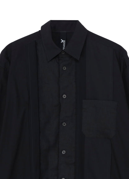 SWITCHING MATERIAL FRONT PANAL STANDARD BLACK SHIRT