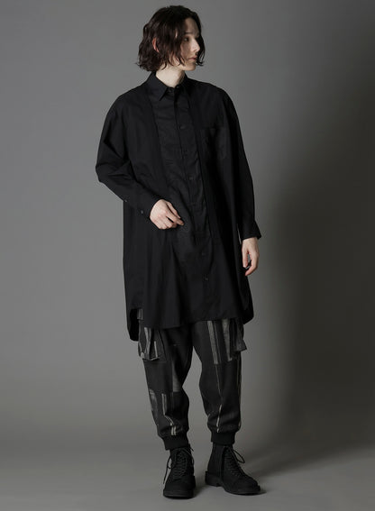 SWITCHING MATERIAL FRONT PANAL STANDARD BLACK SHIRT