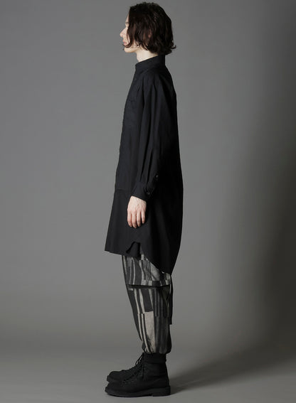 SWITCHING MATERIAL FRONT PANAL STANDARD BLACK SHIRT