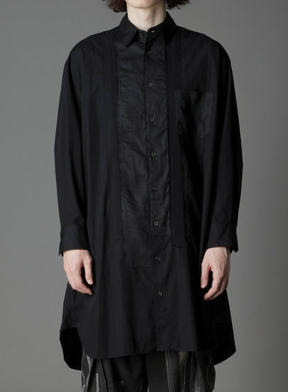 SWITCHING MATERIAL FRONT PANAL STANDARD BLACK SHIRT