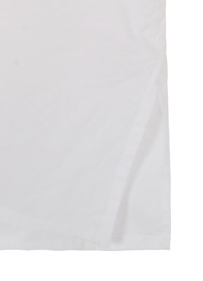 SWITCHING MATERIAL PATCHWORK WHITE SHIRT