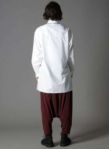 SWITCHING MATERIAL PATCHWORK WHITE SHIRT