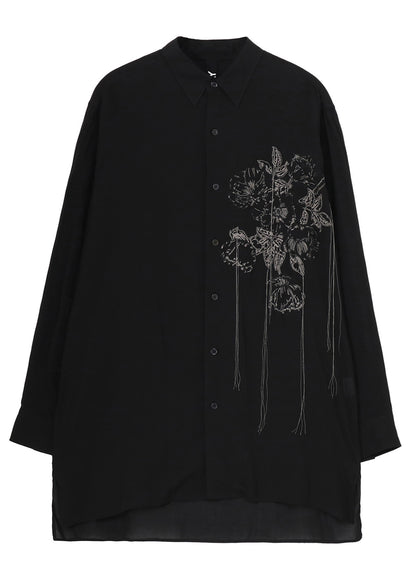 FLOWER STITCH  SIDE GATHER SHIRT