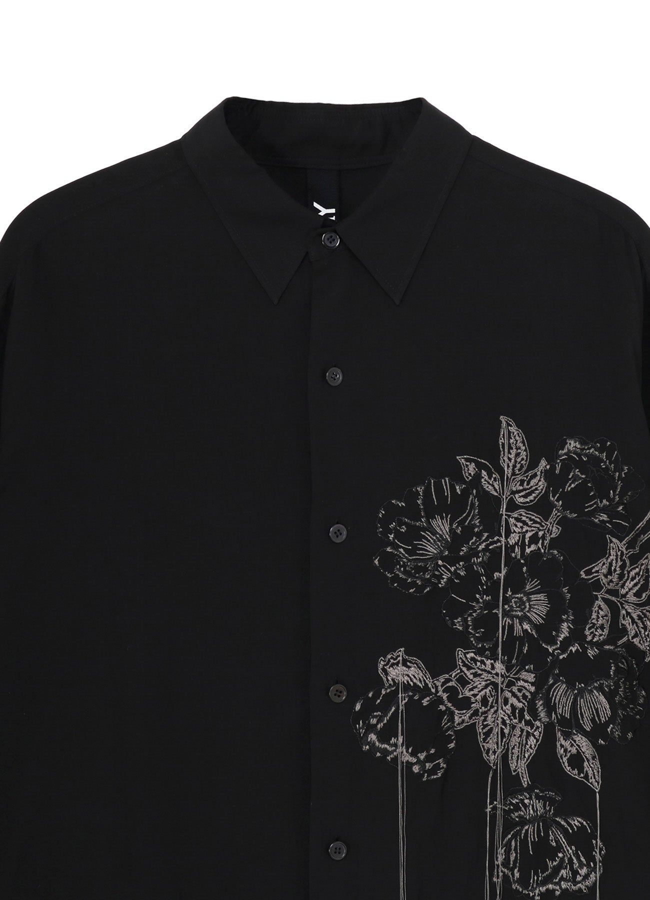 FLOWER STITCH  SIDE GATHER SHIRT