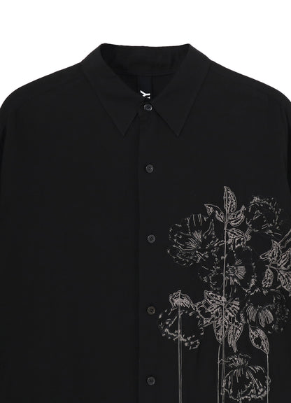 FLOWER STITCH  SIDE GATHER SHIRT