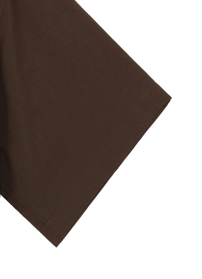 CELLULOSE LAWN DOUBLE COLLAR SLANTED POCKET SHIRT