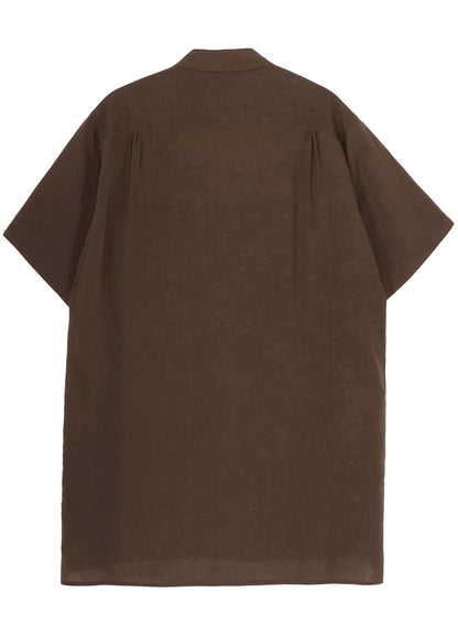CELLULOSE LAWN PARALLEL PANEL FLAP SHORT SLEEVED SHIRT