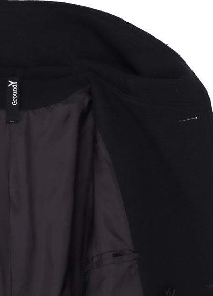 DOUBLE WEAVE MELTON UNRRIMMED HOODED COAT