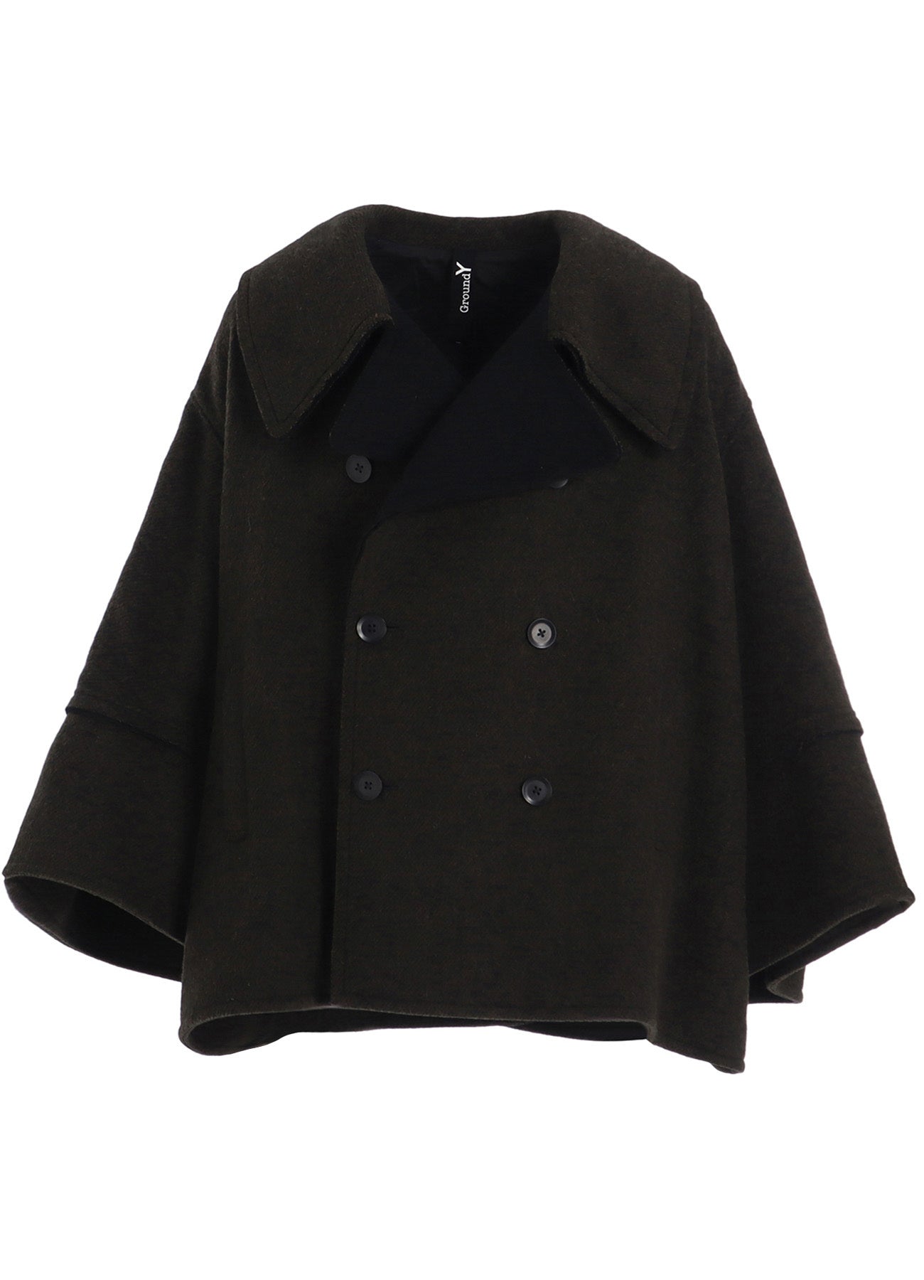 DOUBLE WEAVE MELTON SHORT LENGTH BIG SLEEVE DOUBLE COAT
