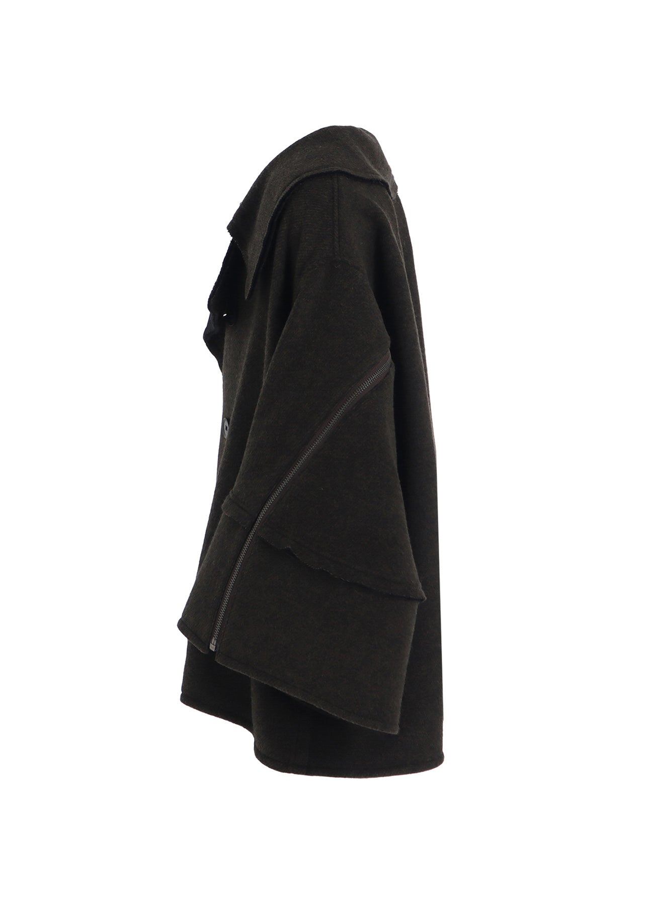 DOUBLE WEAVE MELTON SHORT LENGTH BIG SLEEVE DOUBLE COAT