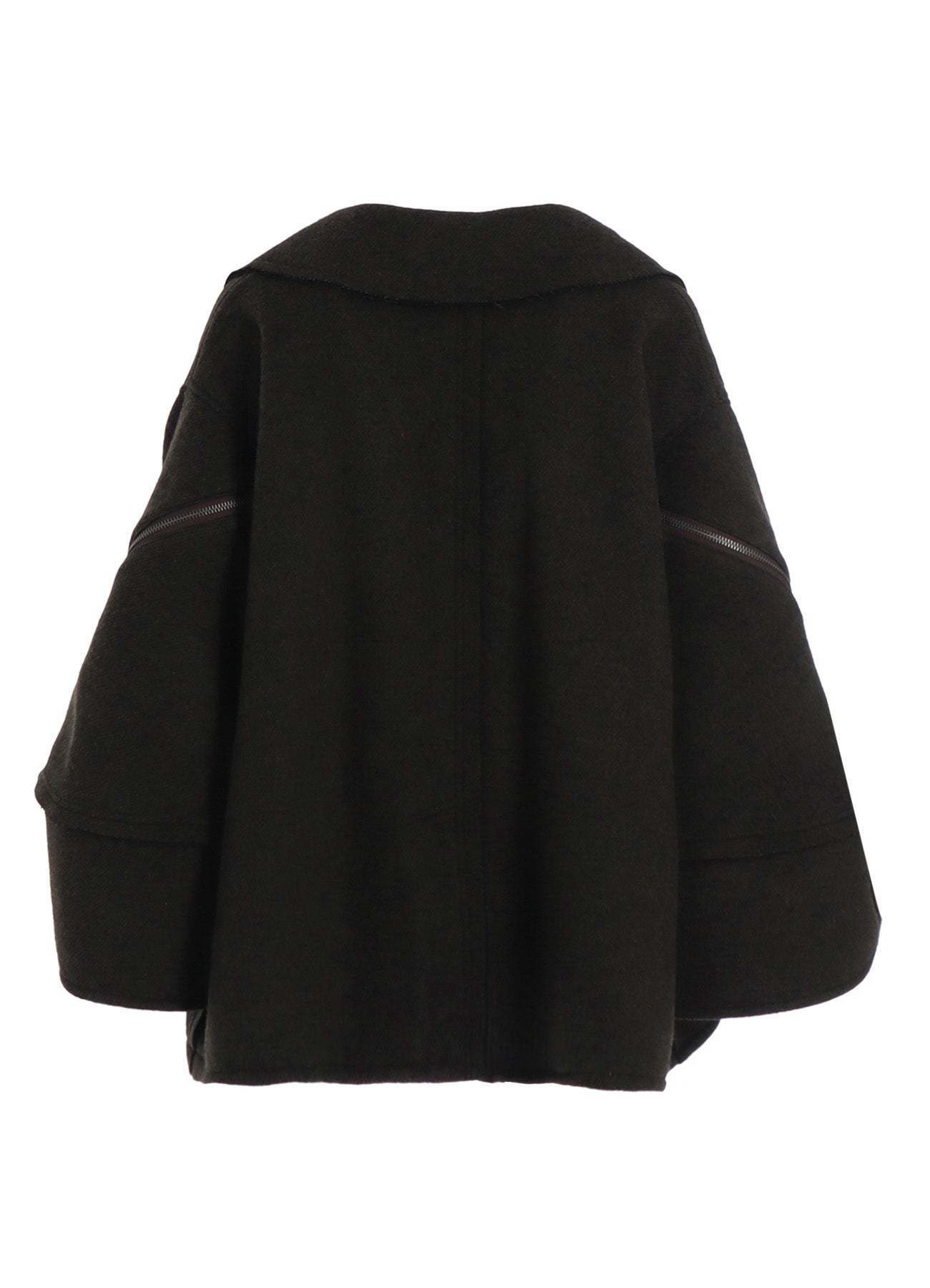 DOUBLE WEAVE MELTON SHORT LENGTH BIG SLEEVE DOUBLE COAT