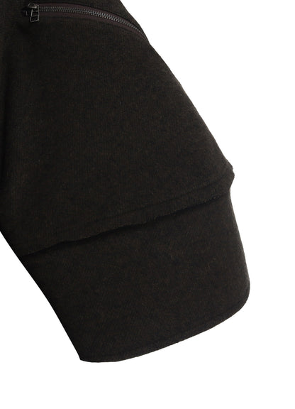 DOUBLE WEAVE MELTON SHORT LENGTH BIG SLEEVE DOUBLE COAT