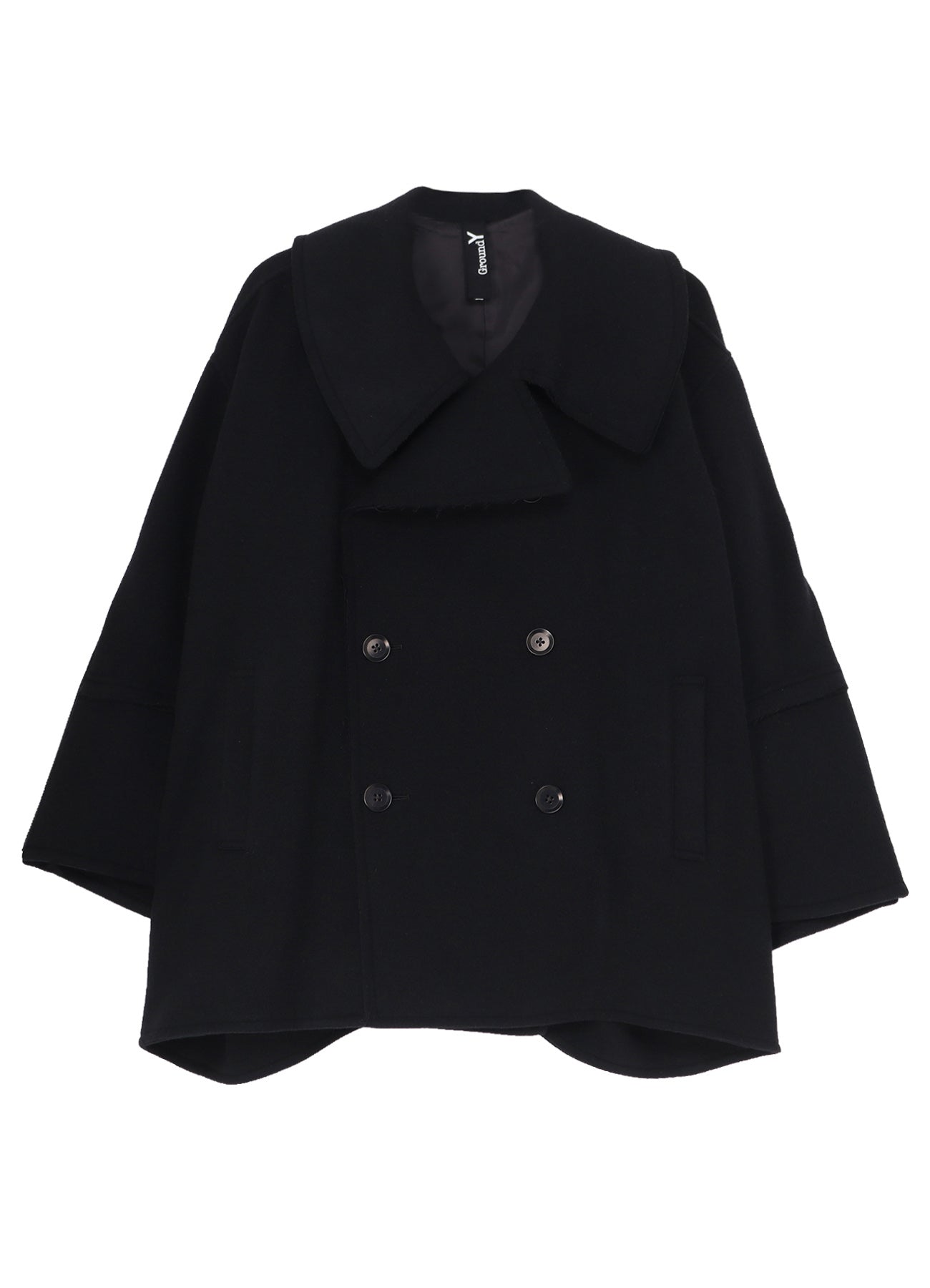 DOUBLE WEAVE MELTON SHORT LENGTH BIG SLEEVE DOUBLE COAT