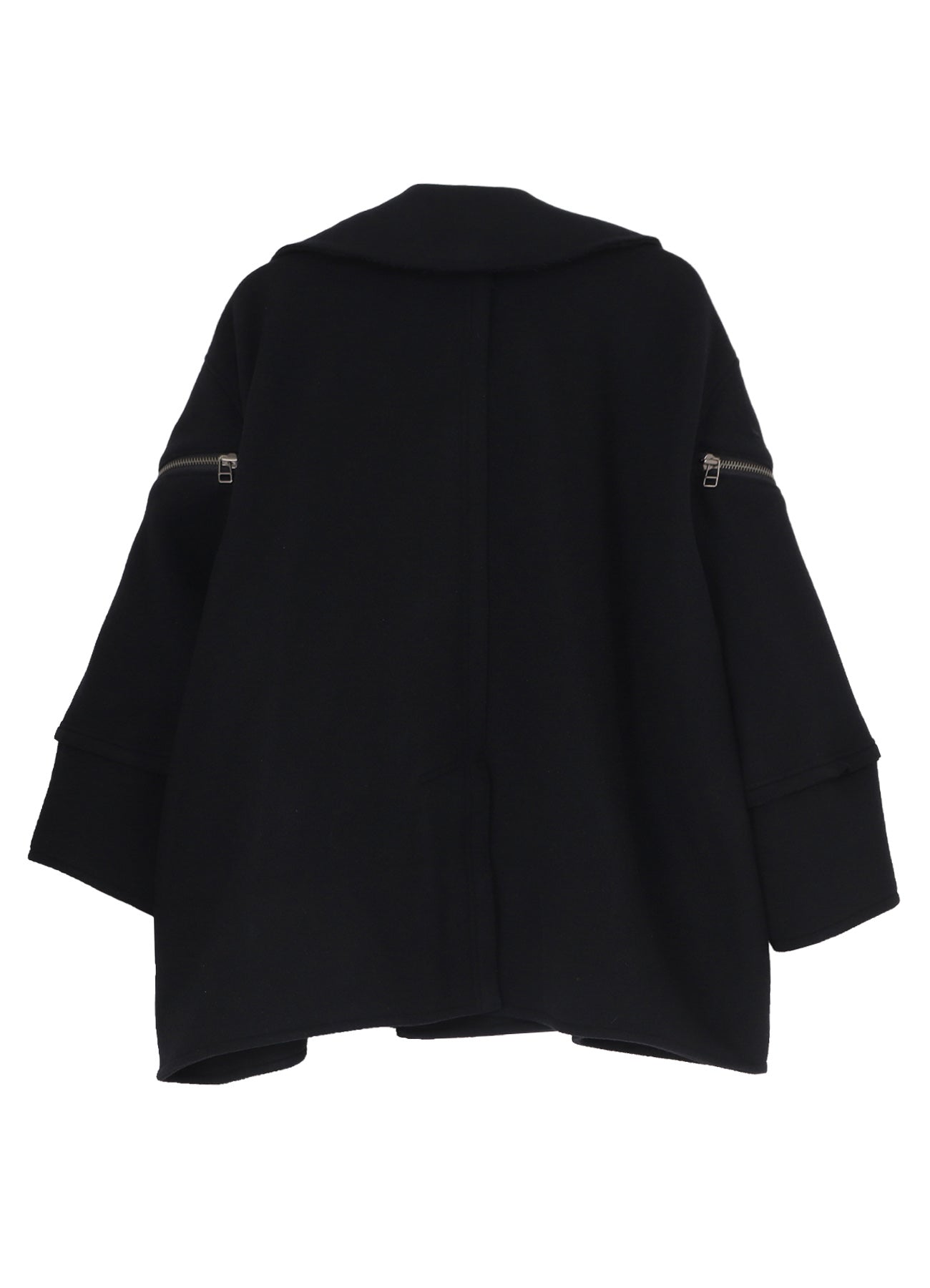 DOUBLE WEAVE MELTON SHORT LENGTH BIG SLEEVE DOUBLE COAT