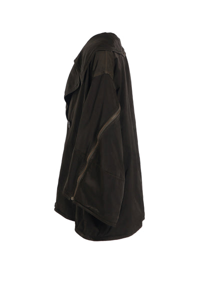 PRODUCT DYED NYLON TEILL+POLYESTER TAFTA SHORT LENGTH BIG SLEEVE DOUBLE COAT